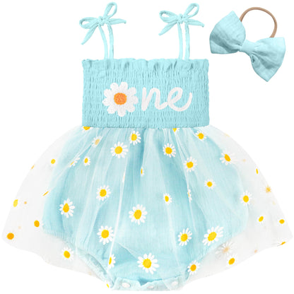HONGTEYA Baby Girl 1st Birthday Outfit First Romper Tulle Dress Gifts