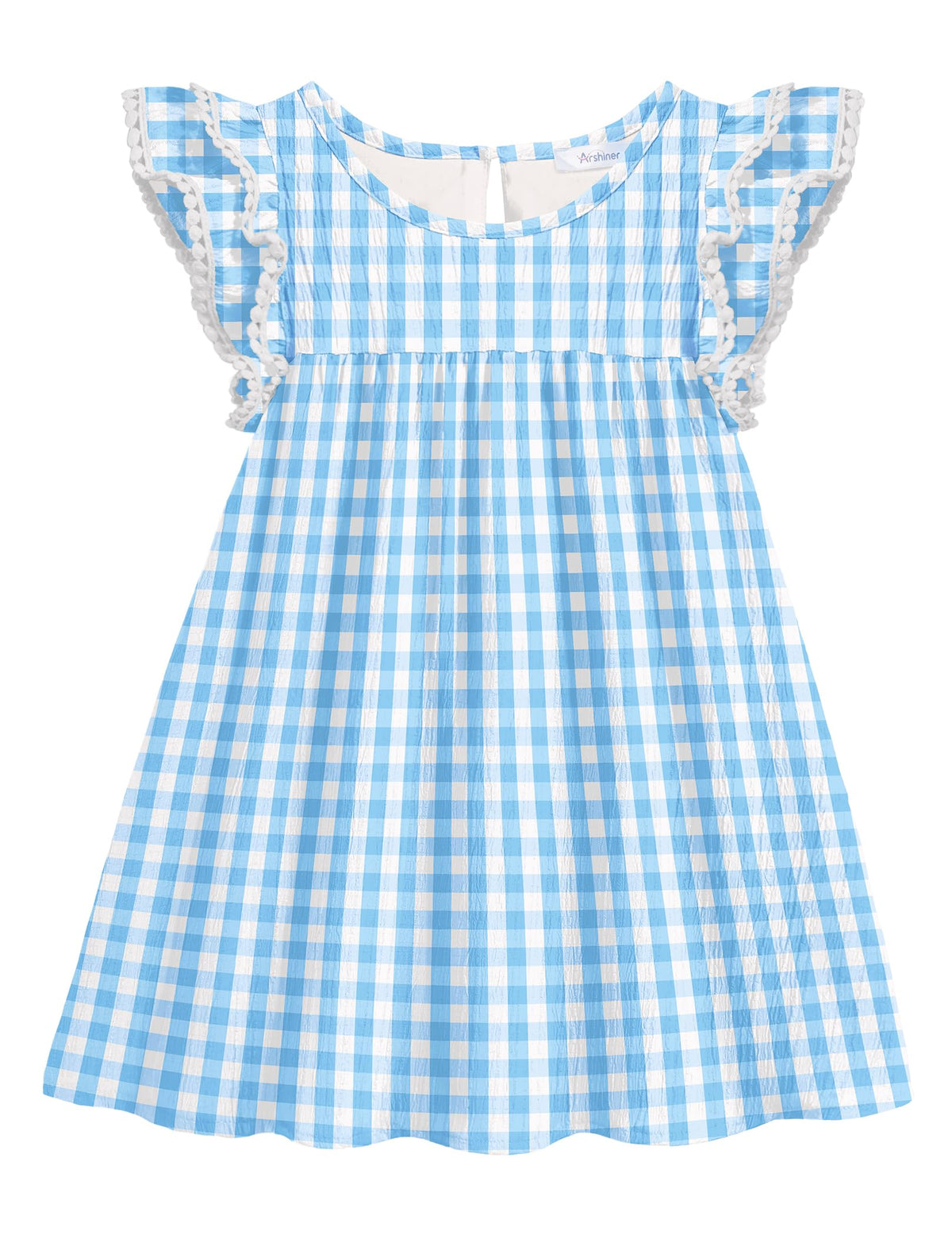 Arshiner Girls Summer Dress Toddler Ruffle Sleeve Dresses Kids Swing Casual Beach Boho Sundress with Pockets for 1-7t