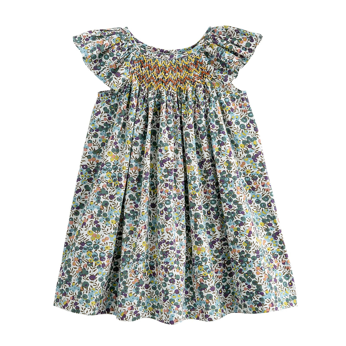 Simplee kids Baby Girl Smocked Dress Summer Casual Short Sleeve Dresses Floral Print Sundress Princess Dress for Toddlers