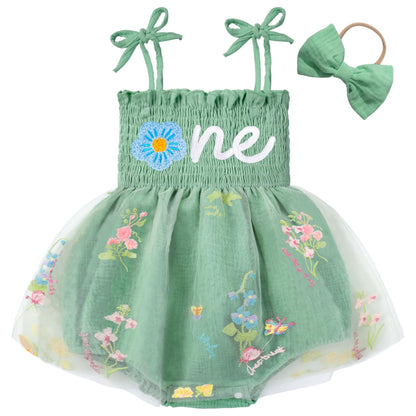 HONGTEYA Baby Girl 1st Birthday Outfit First Romper Tulle Dress Gifts