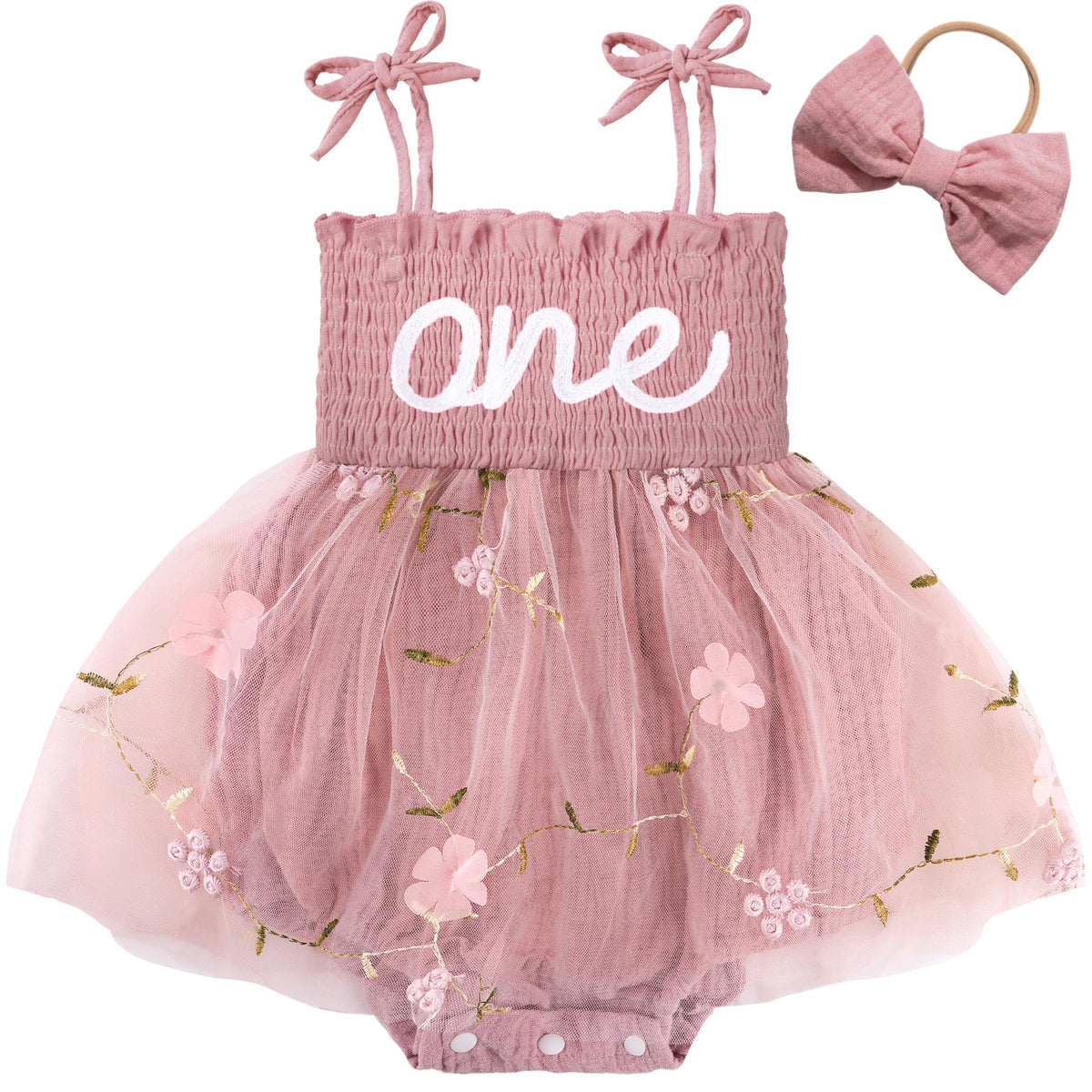 HONGTEYA Baby Girl 1st Birthday Outfit First Romper Tulle Dress Gifts