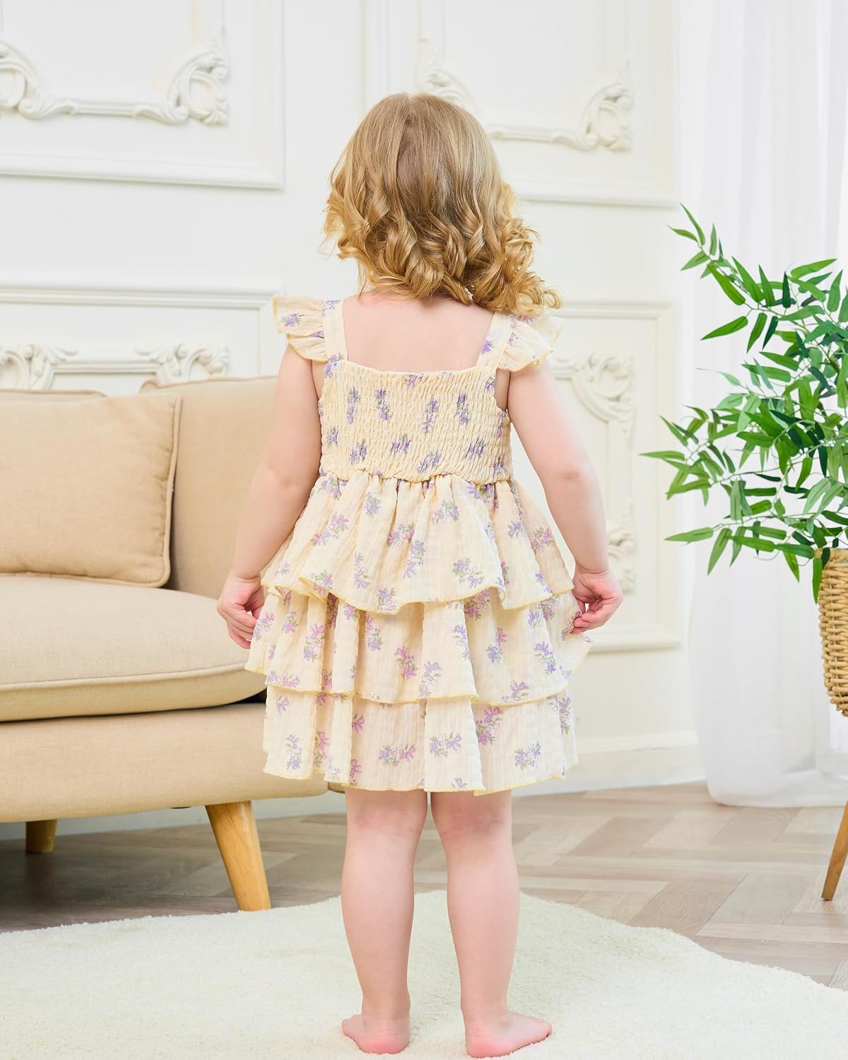 SODLON Baby Girl Dress Infant Newborn Clothes Summer Sleeveless Layer Ruffle Dresses Casual Beach Sundress for Girls 0M-3T