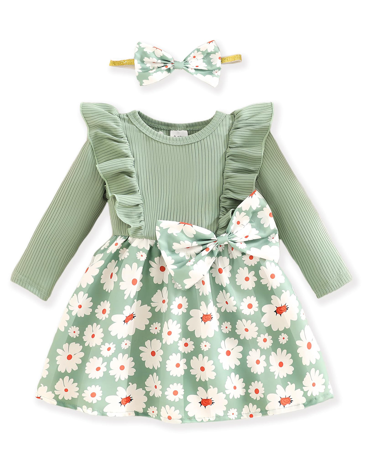Baby Long Sleeve Fall Dress Baby Girl Clothes Ruffle Toddler Casual Dress Infant Cute Clothes Winter Outfits