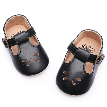 HONGTEYA Baby Girls Shoes Infant Mary Jane Flats Non Slip Newborn Moccasins