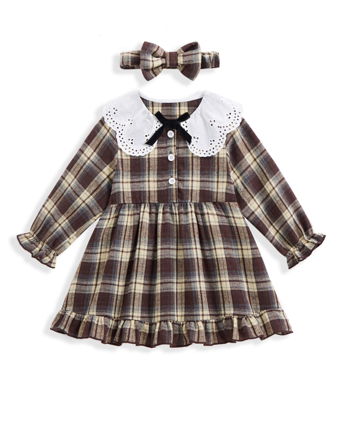 Vibebox Toddler Girls Dress Fall Winter Long Sleeve Princess Outfits 12M-4T