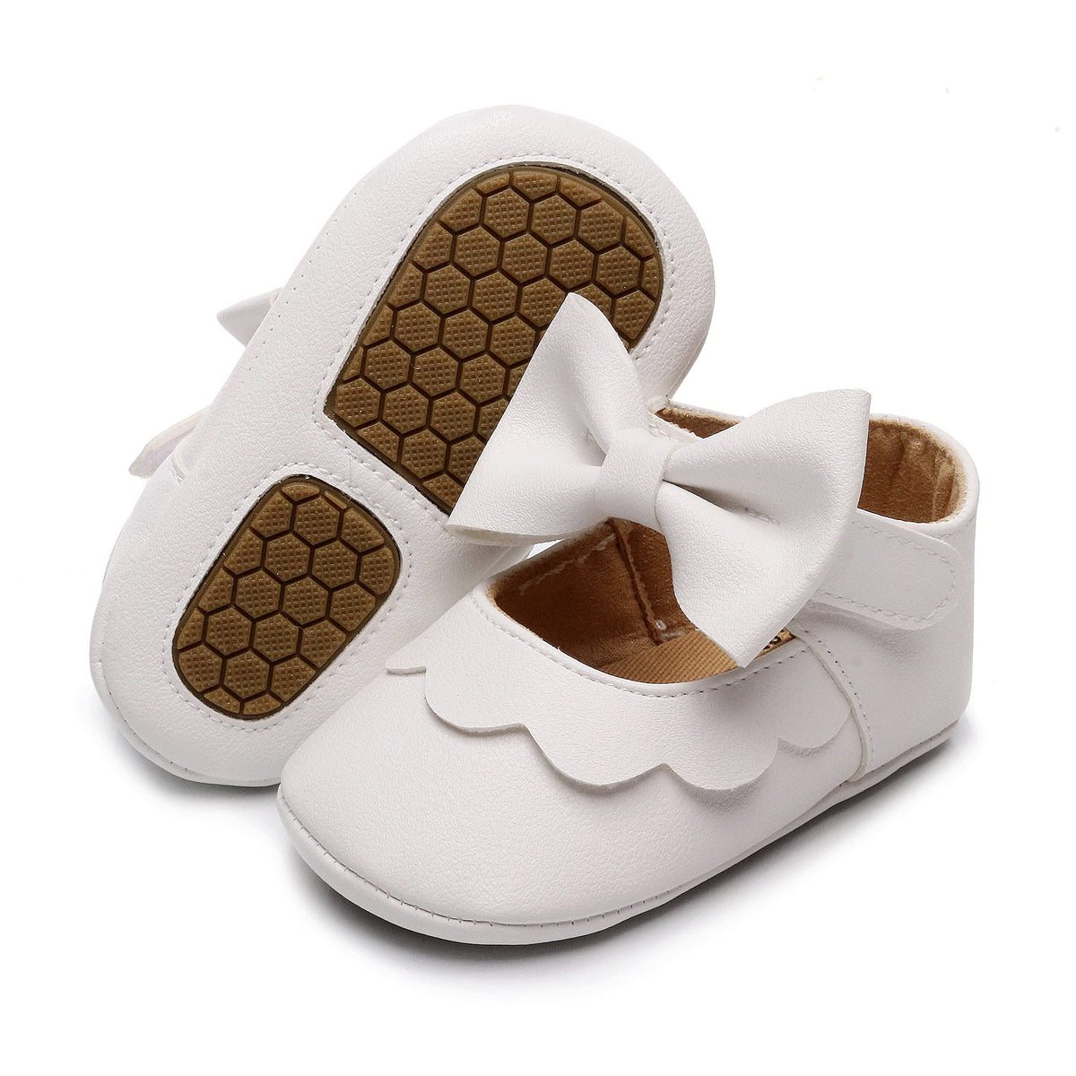 HONGTEYA Baby Girls Shoes Infant Mary Jane Flats Non Slip Newborn Moccasins