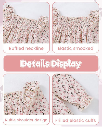 Mioglrie Baby Girl Dress Infant Fall Winter Outfit Long Sleeve Boho Dresses