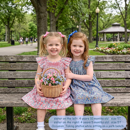 Simplee kids Baby Girl Smocked Dress Summer Casual Short Sleeve Dresses Floral Print Sundress Princess Dress for Toddlers