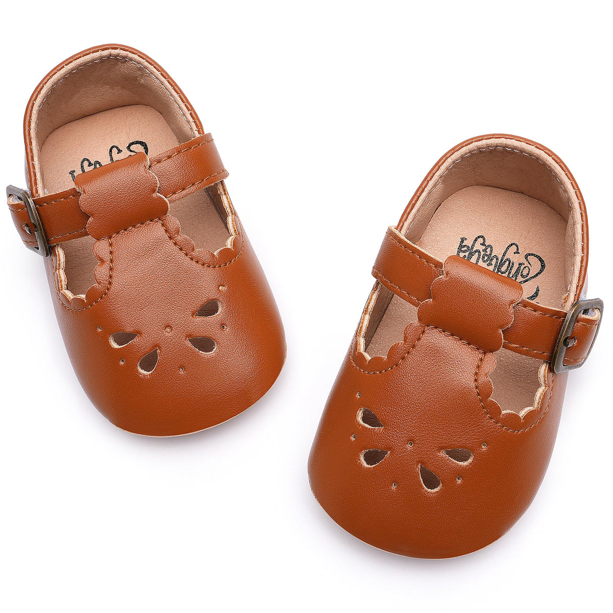 HONGTEYA Baby Girls Shoes Infant Mary Jane Flats Non Slip Newborn Moccasins