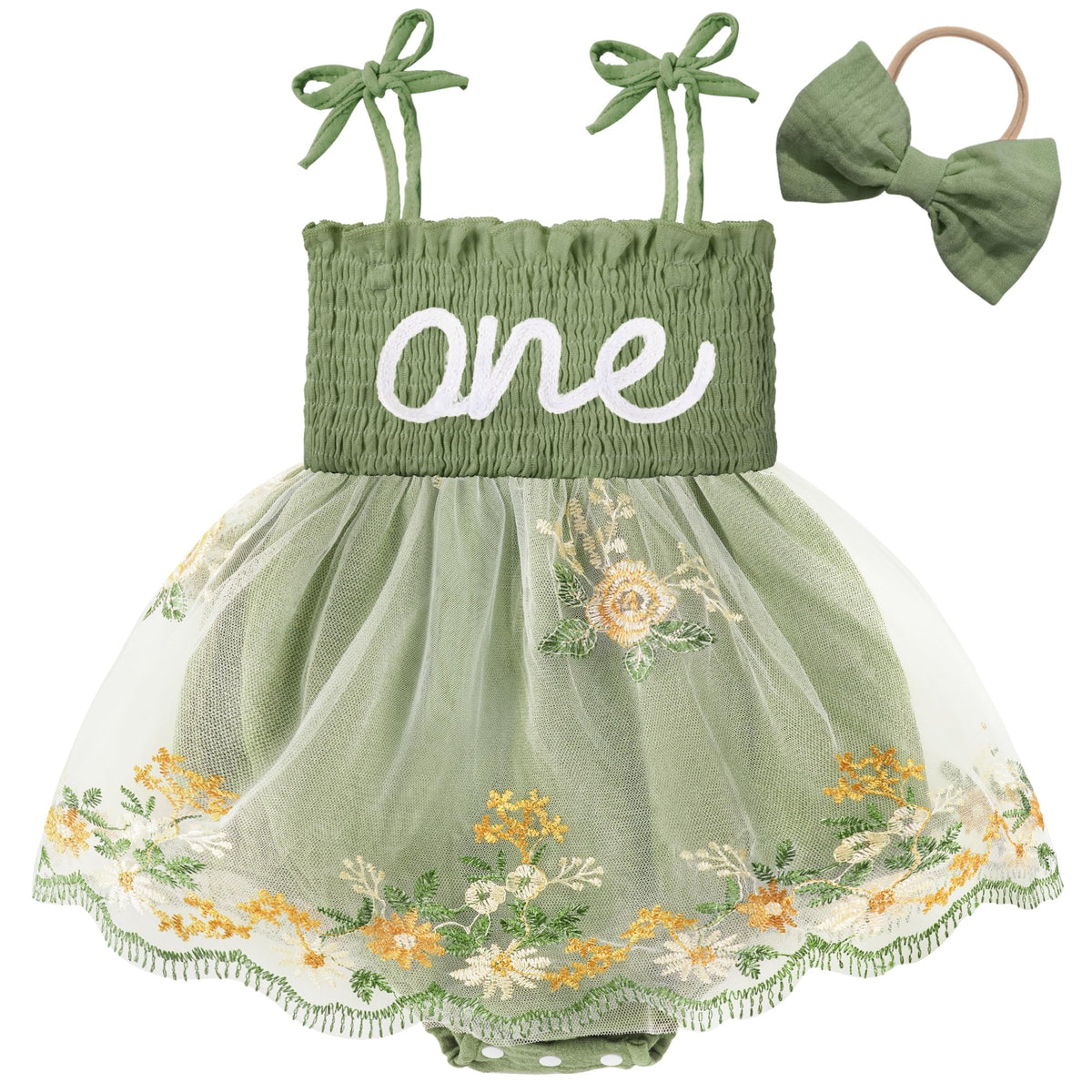 HONGTEYA Baby Girl 1st Birthday Outfit First Romper Tulle Dress Gifts